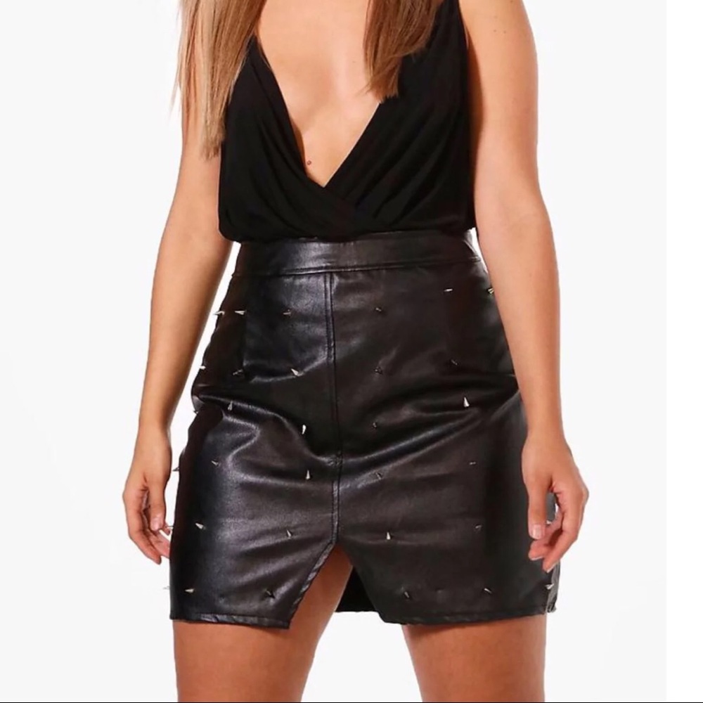 Boohoo studded mini skirt